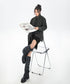 Pinstripe Belted Long Shirt